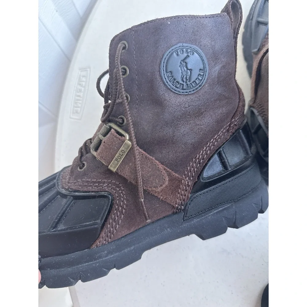 Polo Ralph Lauren Oslo High Boys' Boots - Brown Leather Size 7US /Women's 8.5/9
